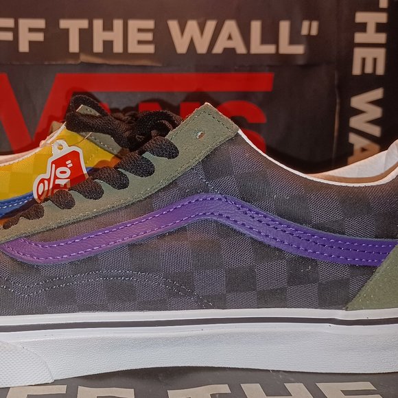 Vans Men's 9/Women's 10.5 Old Skool (OTW Rally) Checkerboard/Multi/Lichen Green - Picture 11 of 12